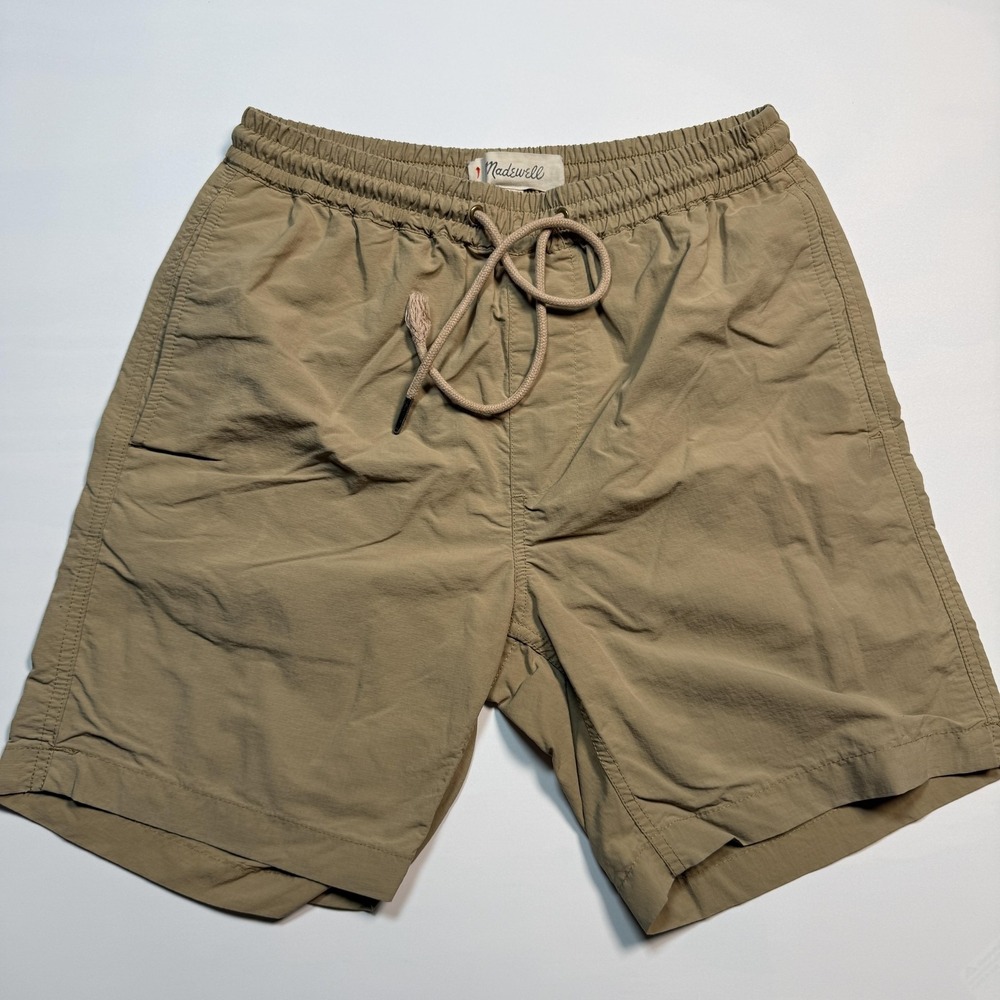 Madewell Shorts Mens XS Beige Elastic Waist Drawstring Chino Casual Travel